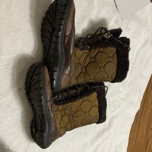 UGG Tan and Brown Lace Up Boots